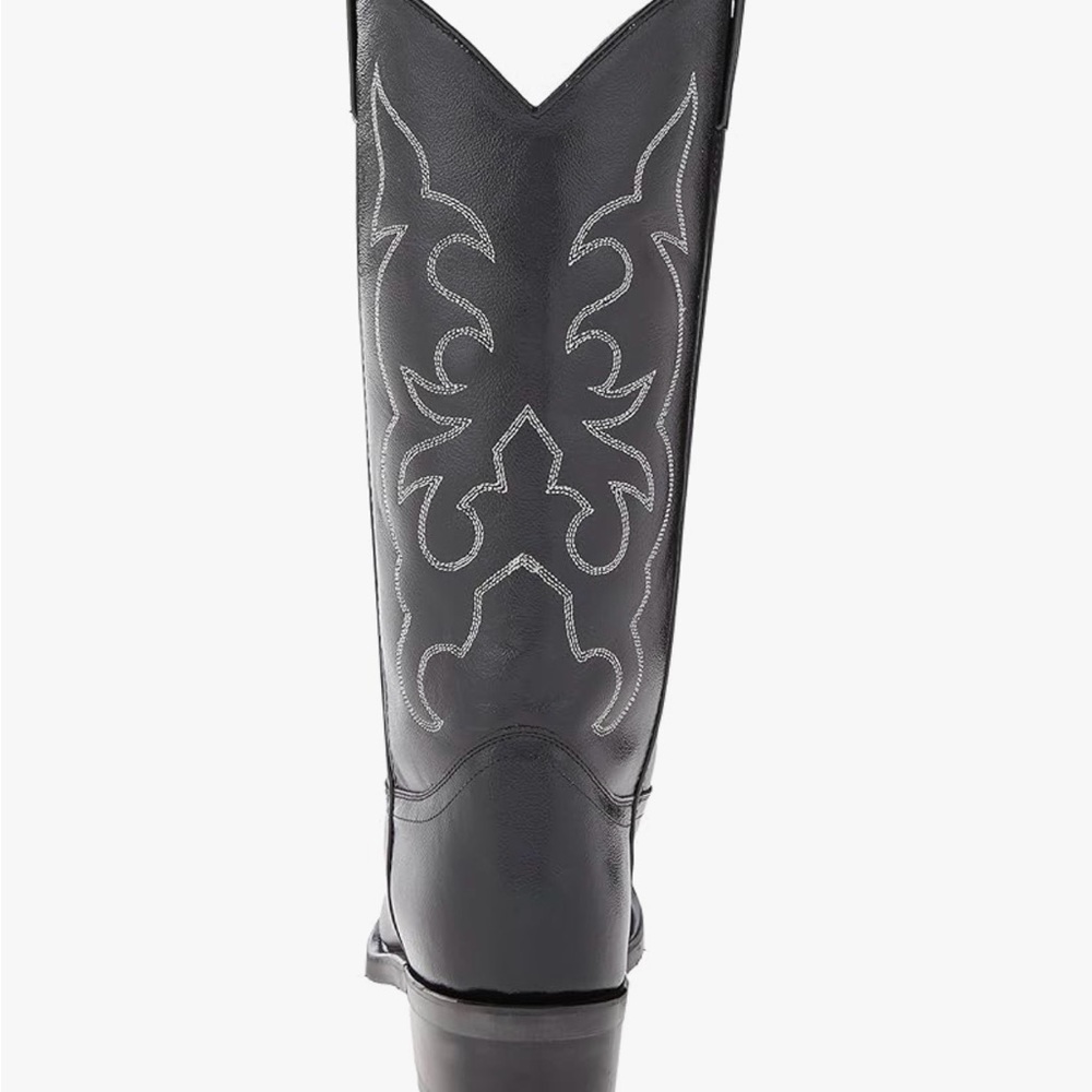 Old West men’s stitched cushioned round toe cowboy western boots, 10 wide - Picture 3 of 8